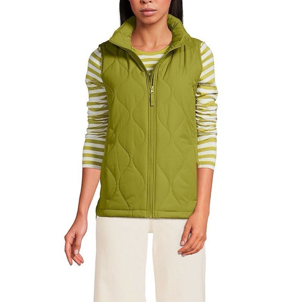 Lands’ End Featherfree Insulated Vest Green Large NWT IN PACKAGE